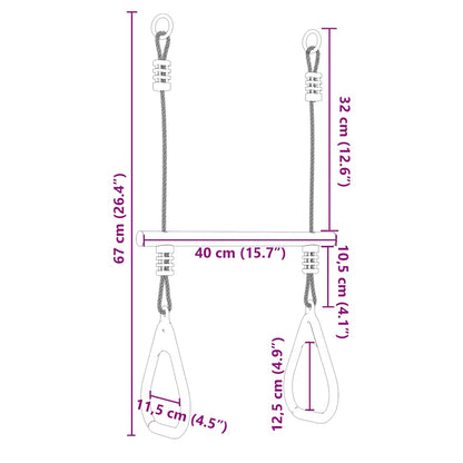 Barra Trapezio con Anelli per Bambini Blu e Verde in Acciaio | homemem39