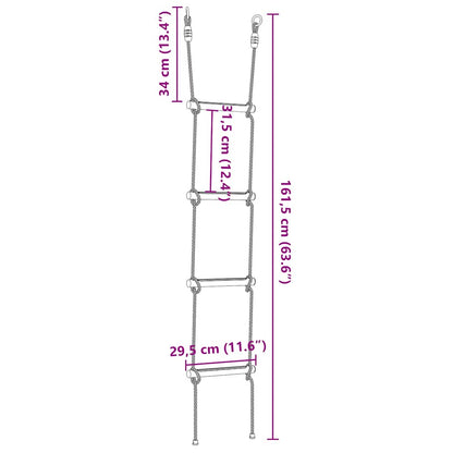 Scala di Corda per Bambini con 4 Pioli Multicolore - homemem39