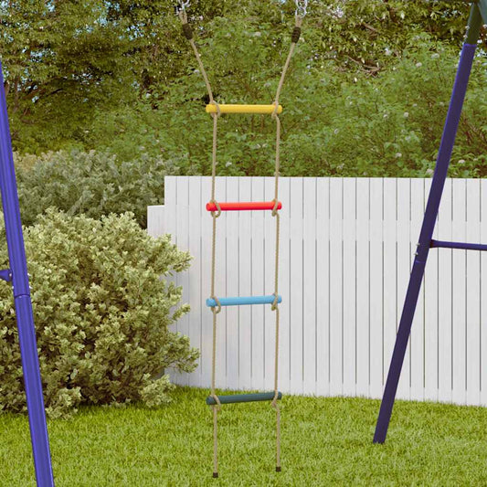 Scala di Corda per Bambini con 4 Pioli Multicolore - homemem39