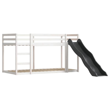 Letto a Castello con Scivolo e Tende Blu 90x200 cm | homemem39