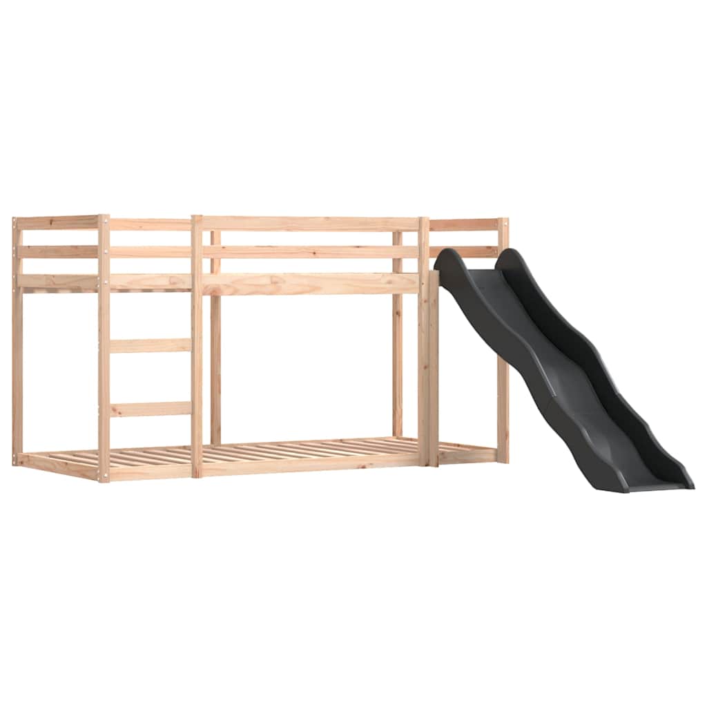 Letto a Castello con Scivolo e Tende Blu 80x200 cm | homemem39