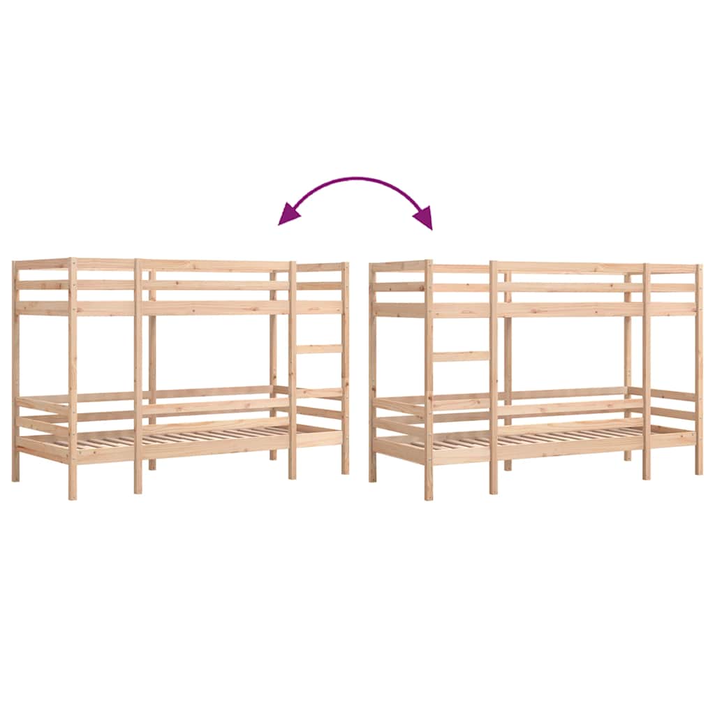 Letto a Castello 80x200 cm in Legno Massello di Pino | homemem39