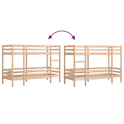 Letto a Castello 80x200 cm in Legno Massello di Pino | homemem39