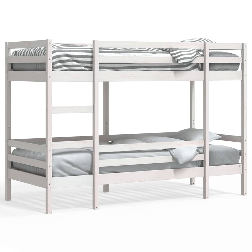 Letto a Castello senza Materasso Bianco 90x190cm Massello Pino | homemem39