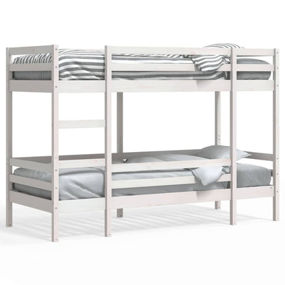 Letto a Castello senza Materasso Bianco 90x190cm Massello Pino | homemem39