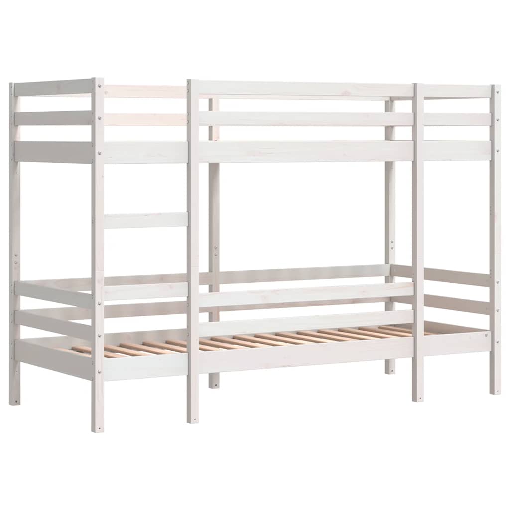 Letto a Castello senza Materasso Bianco 90x190cm Massello Pino | homemem39