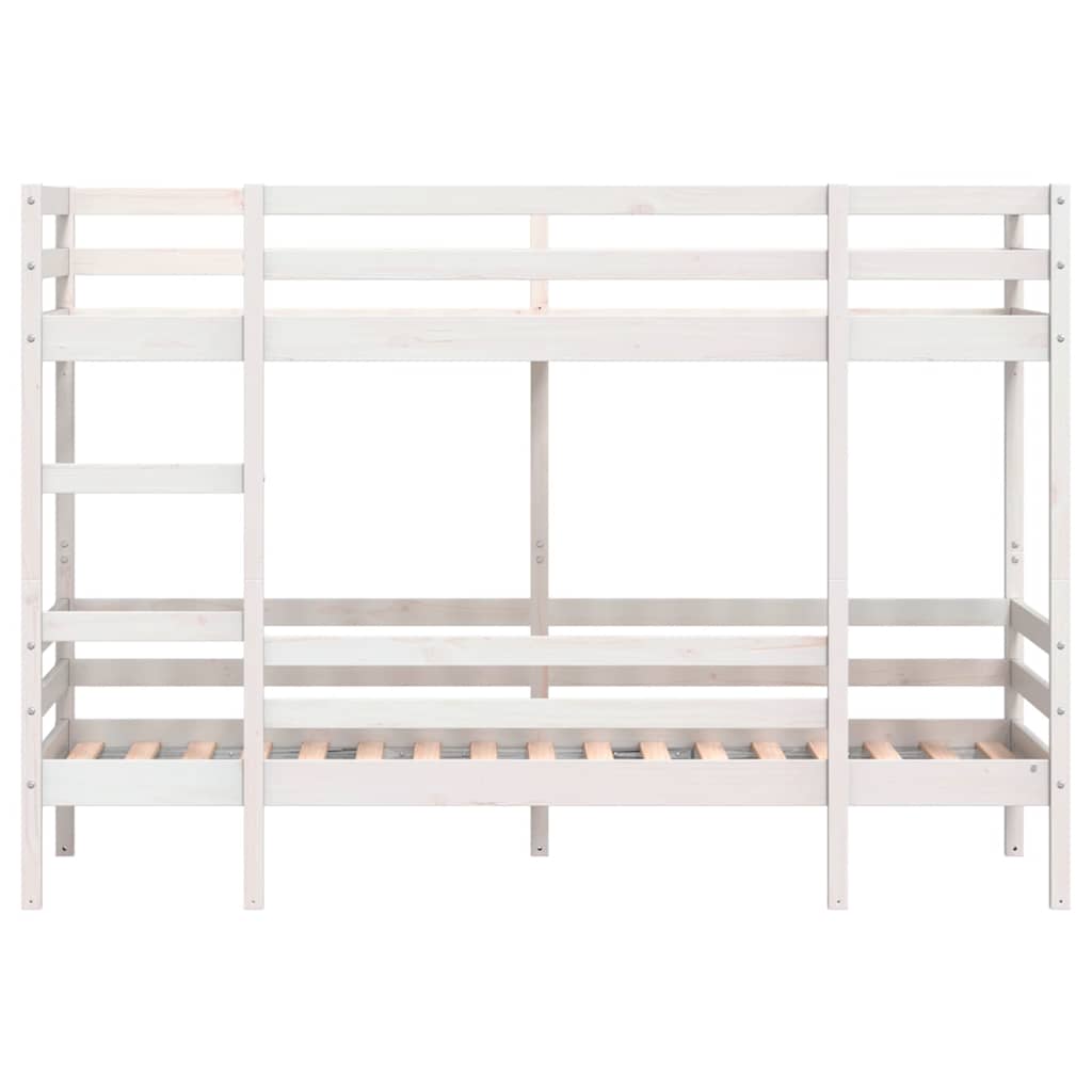 Letto a Castello senza Materasso Bianco 90x190cm Massello Pino | homemem39