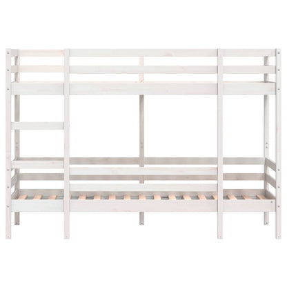 Letto a Castello senza Materasso Bianco 90x190cm Massello Pino | homemem39