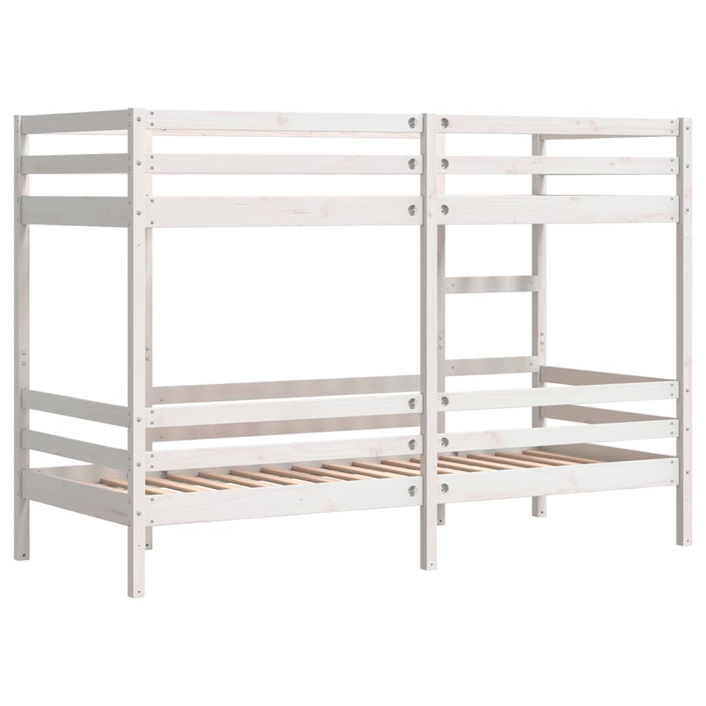 Letto a Castello senza Materasso Bianco 90x190cm Massello Pino | homemem39