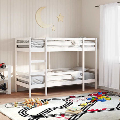 Letto a Castello senza Materasso Bianco 90x190cm Massello Pino | homemem39