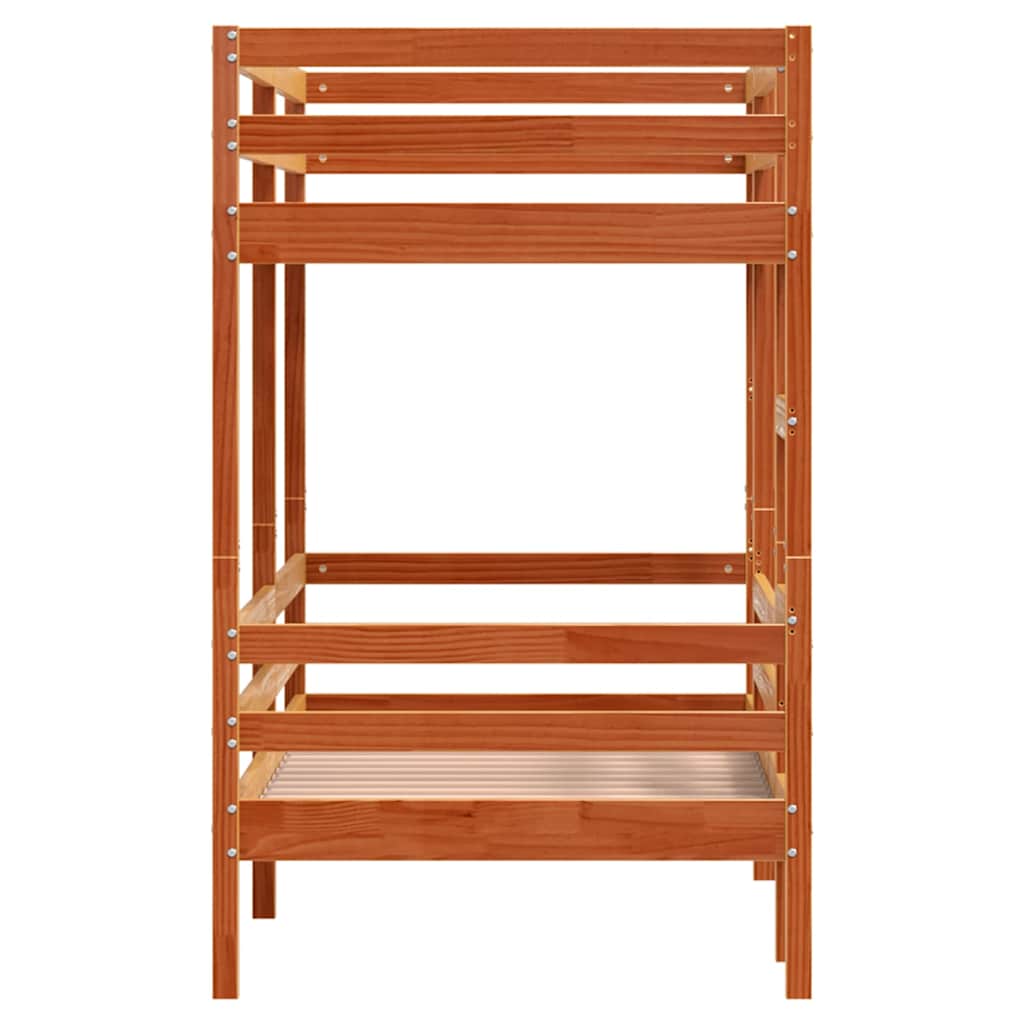 Letto a Castello Marrone Cera 90x190 cm in Legno di Pino | homemem39