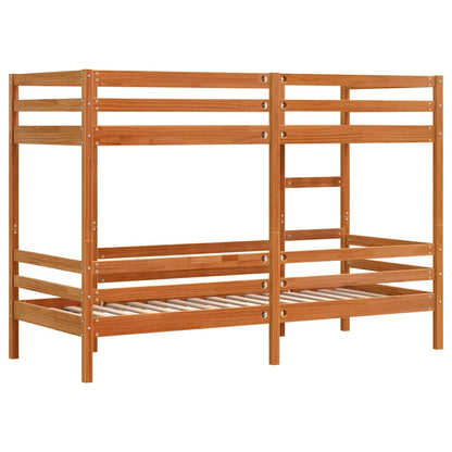 Letto a Castello Marrone Cera 90x190 cm in Legno di Pino | homemem39
