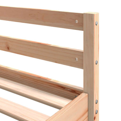 Letto Soppalco con Scrivania e Scala 140x200 cm Massello Pino | homemem39