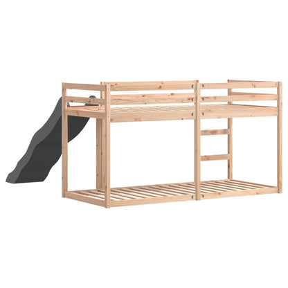 Letto a Castello Scivolo e Scala 80x200 cm Legno Massello Pino - homemem39