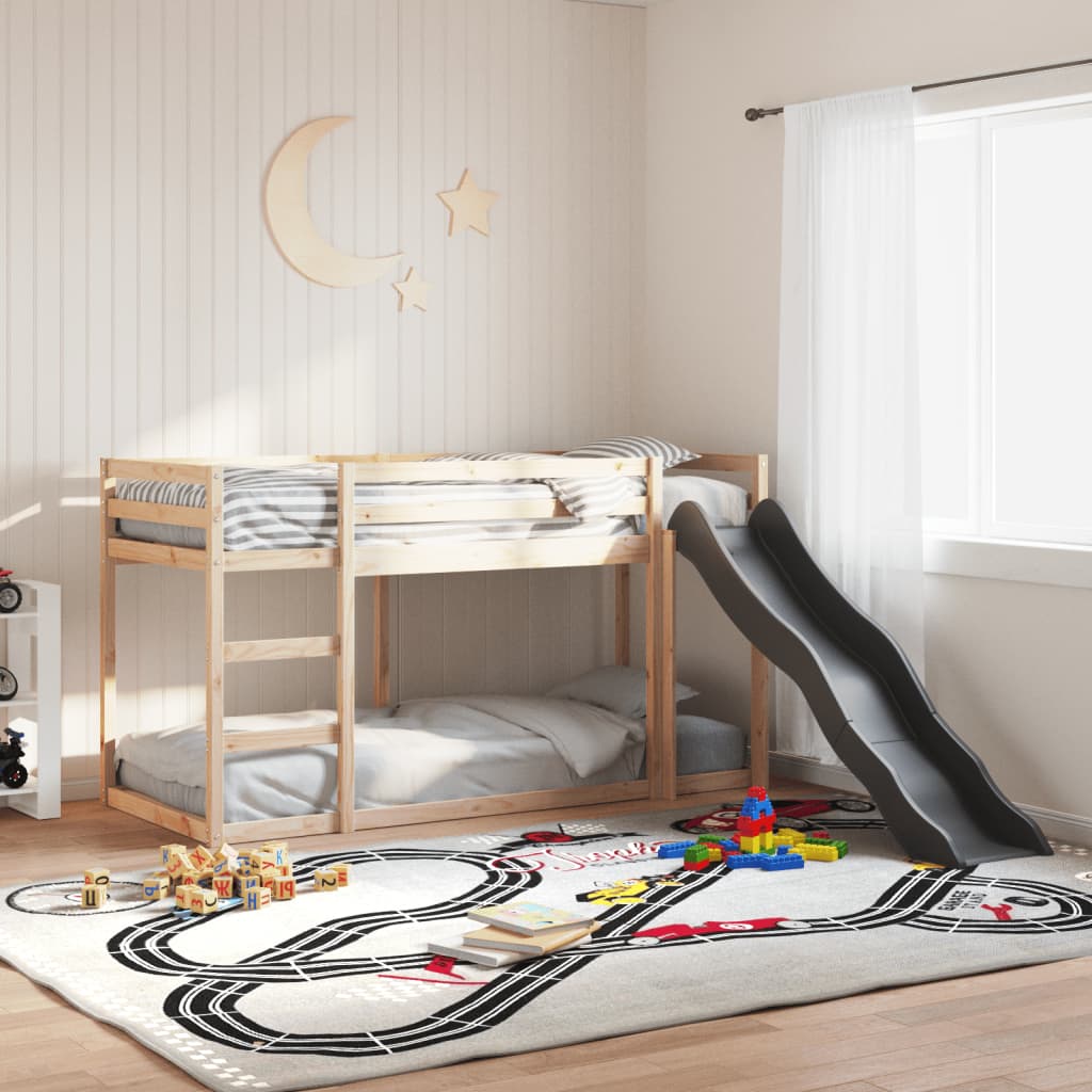 Letto a Castello Scivolo e Scala 90x200 cm Legno Massello Pino - homemem39