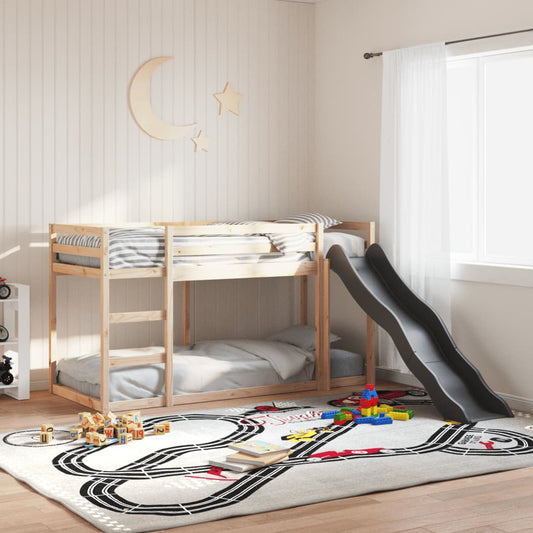 Letto a Castello Scivolo e Scala 90x200 cm Legno Massello Pino - homemem39