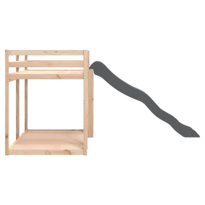 Letto a Castello Scivolo e Scala 90x190 cm Legno Massello Pino - homemem39