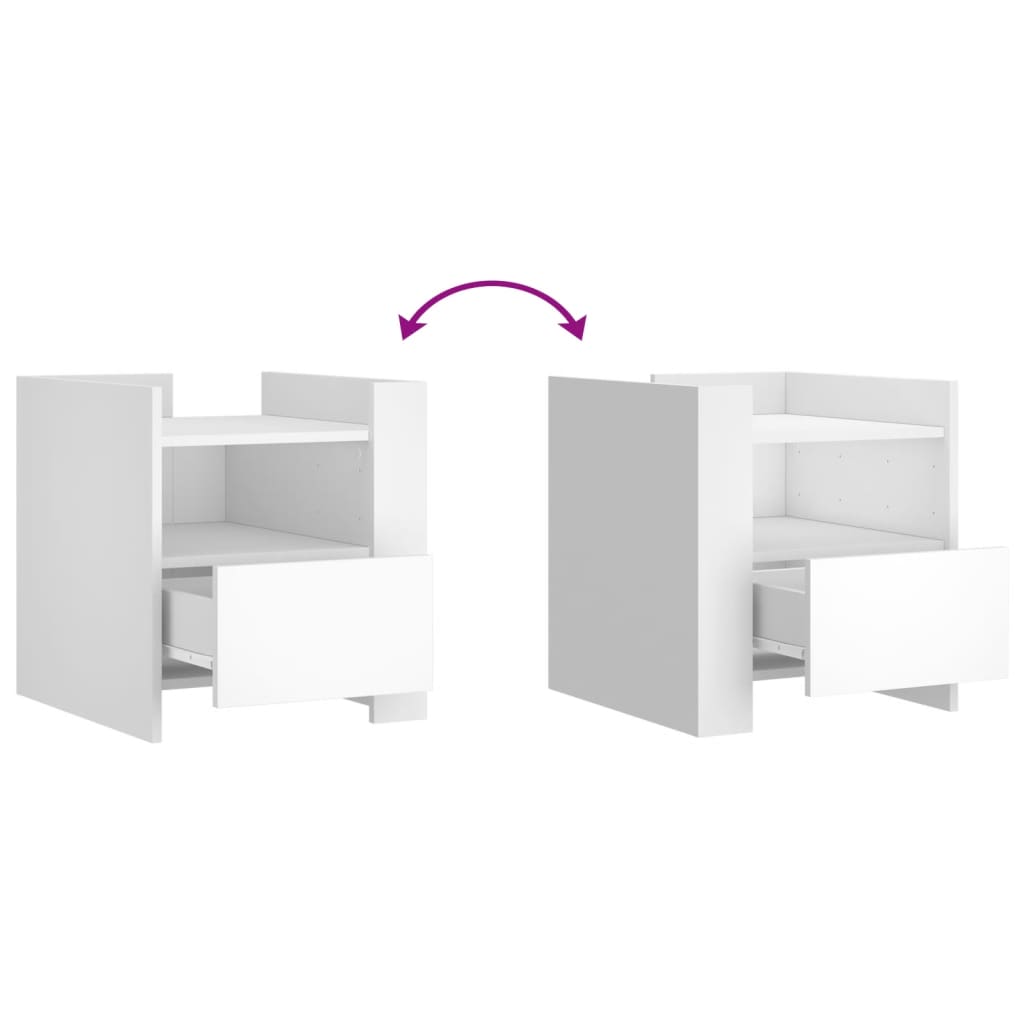 Comodino Bianco 45x50x50 cm in Truciolato - homemem39