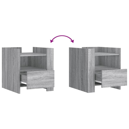 Comodino Grigio Sonoma 45x50x50 cm in Truciolato - homemem39