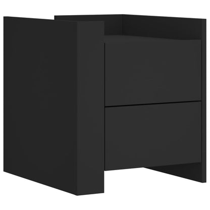 Comodino Nero 45x50x50 cm in Legno Multistrato - homemem39