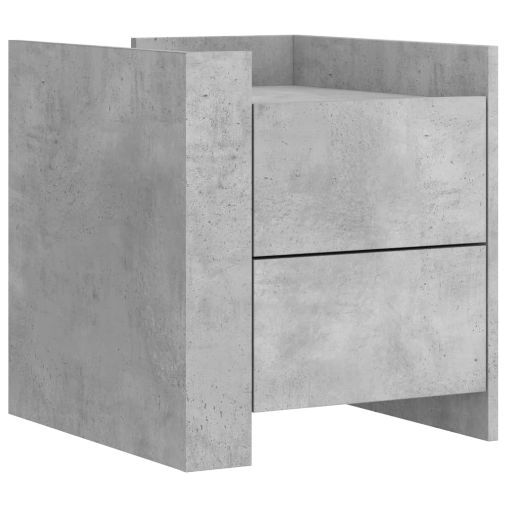 Comodino Grigio Cemento 45x50x50 cm in Truciolato - homemem39