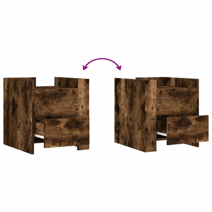 Comodino Rovere Fumo 45x50x50 cm in Truciolato - homemem39