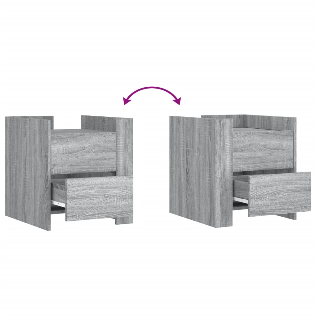 Comodino Grigio Sonoma 45x50x50 cm in Truciolato - homemem39