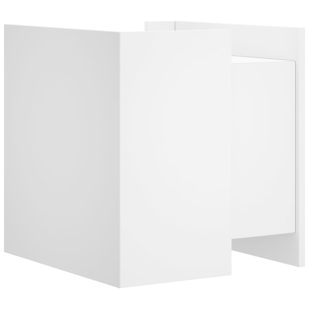 Comodino Bianco 45x50x50 cm in Truciolato - homemem39