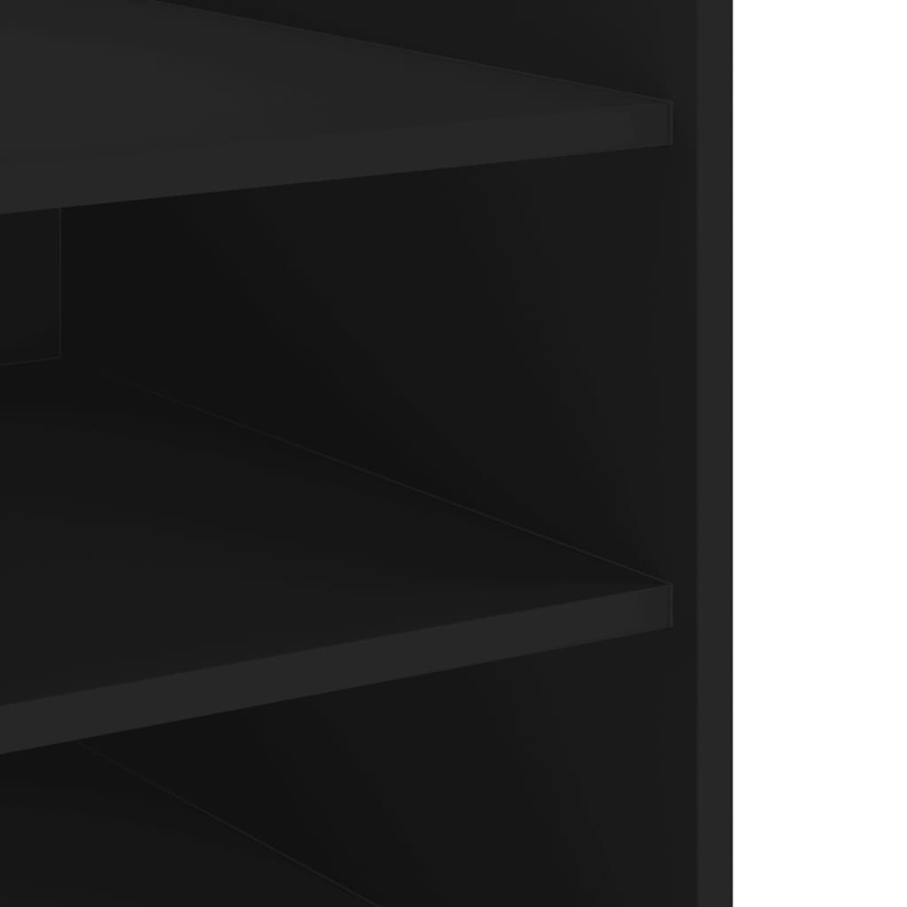 Comodino Nero 45x50x50 cm in Legno Multistrato - homemem39