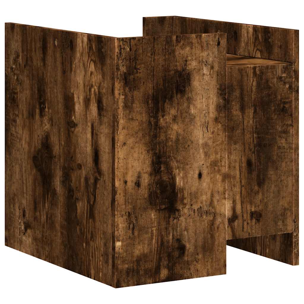 Comodino Rovere Fumo 45x50x50 cm in Truciolato - homemem39