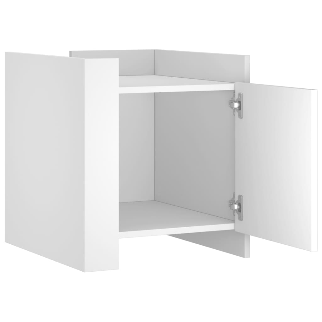 Comodino Bianco 45x50x50 cm in Truciolato - homemem39