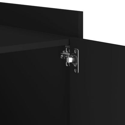 Comodino Nero 45x50x50 cm in Legno Multistrato - homemem39