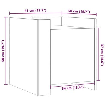 Comodino Rovere Sonoma 45x50x50 cm in Legno Multistrato