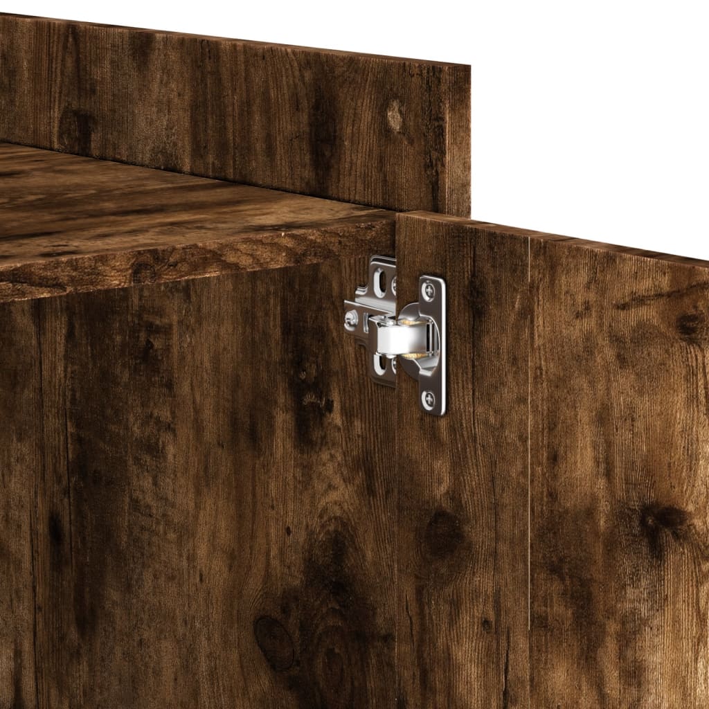 Comodino Rovere Fumo 45x50x50 cm in Truciolato - homemem39