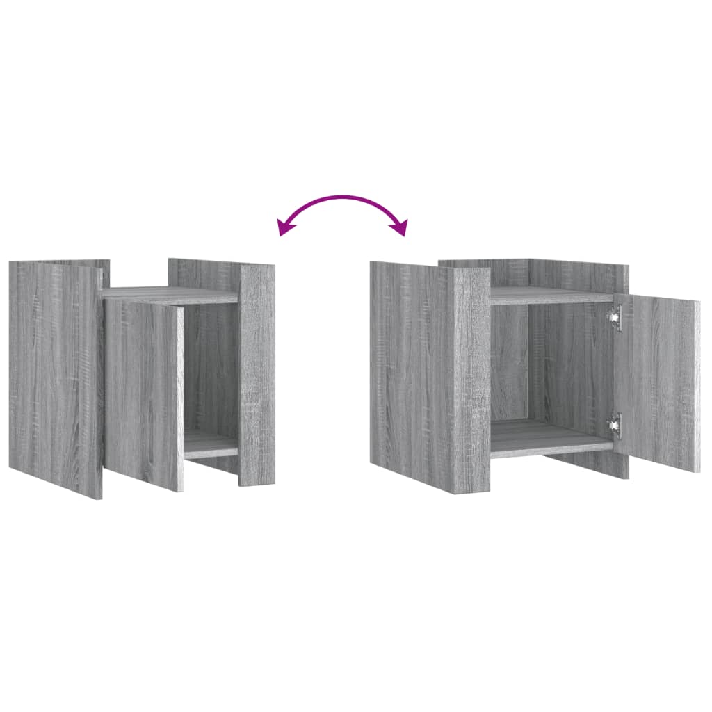 Comodino Grigio Sonoma 45x50x50 cm in Truciolato - homemem39