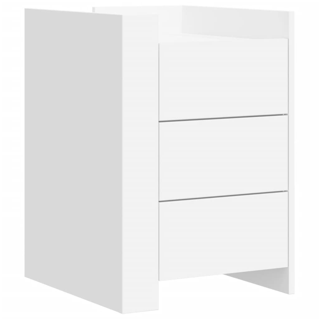Comodino Bianco 45x50x65 cm in Legno Multistrato - homemem39