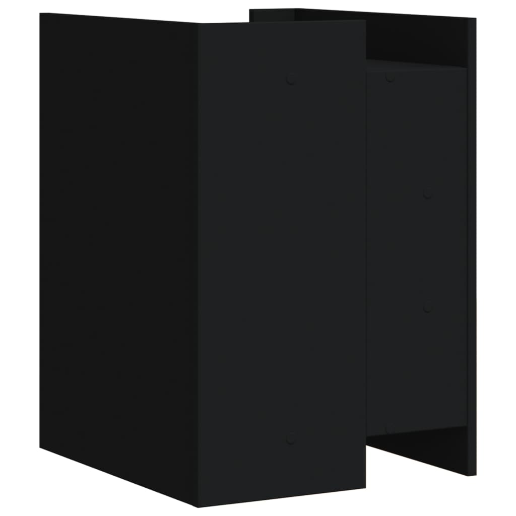Comodino Nero 45x50x65 cm in Legno Multistrato - homemem39