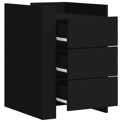 Comodino Nero 45x50x65 cm in Legno Multistrato - homemem39