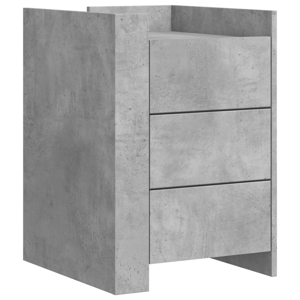 Comodino Grigio Cemento 45x50x65 cm in Legno Multistrato - homemem39