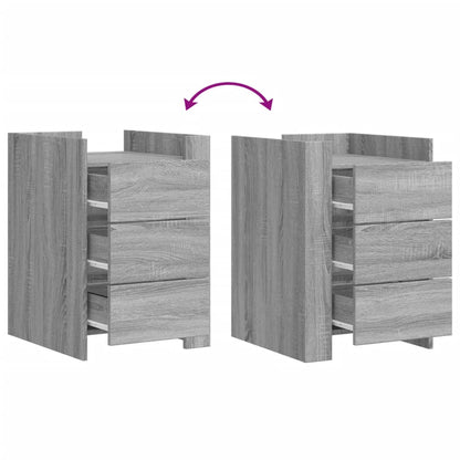 Comodino Grigio Sonoma 45x50x65 cm in Legno Multistrato - homemem39