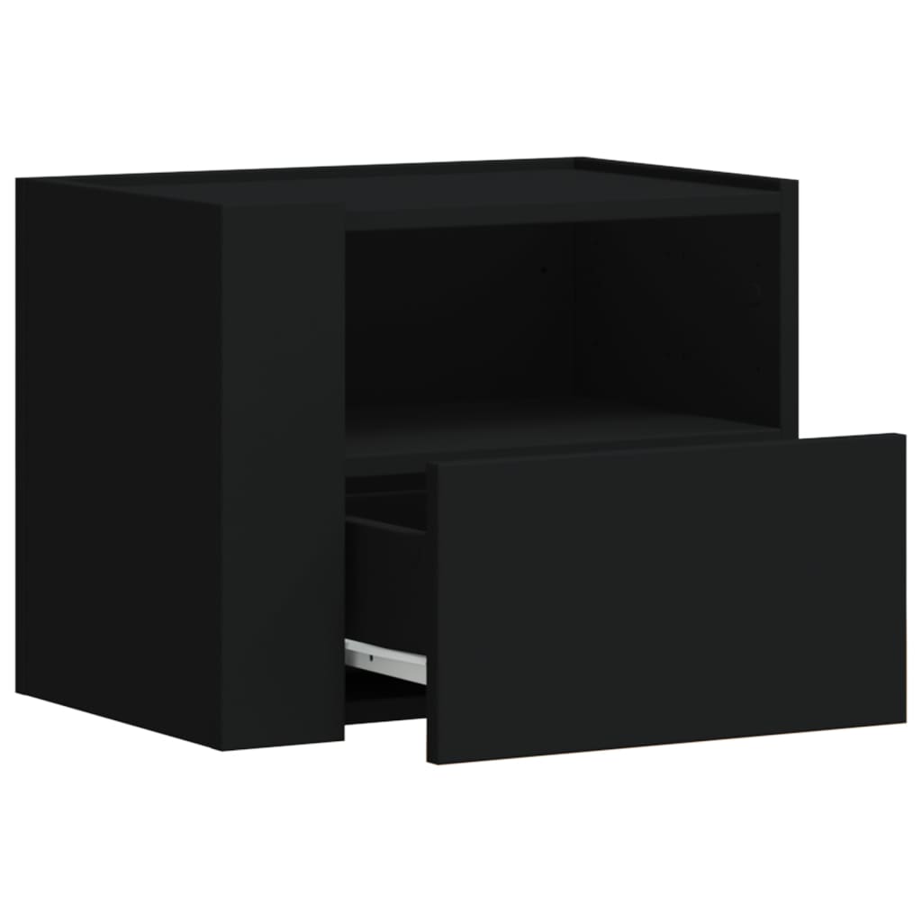 Comodino a Muro Nero 45x30x35 cm - homemem39