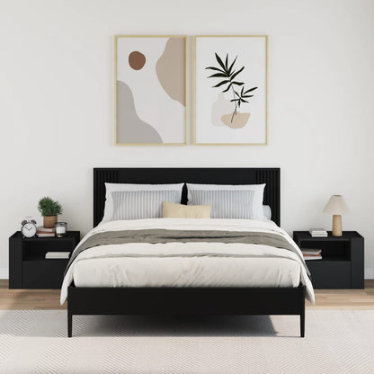 Comodini a Muro 2 pz Nero 45x30x35 cm - homemem39