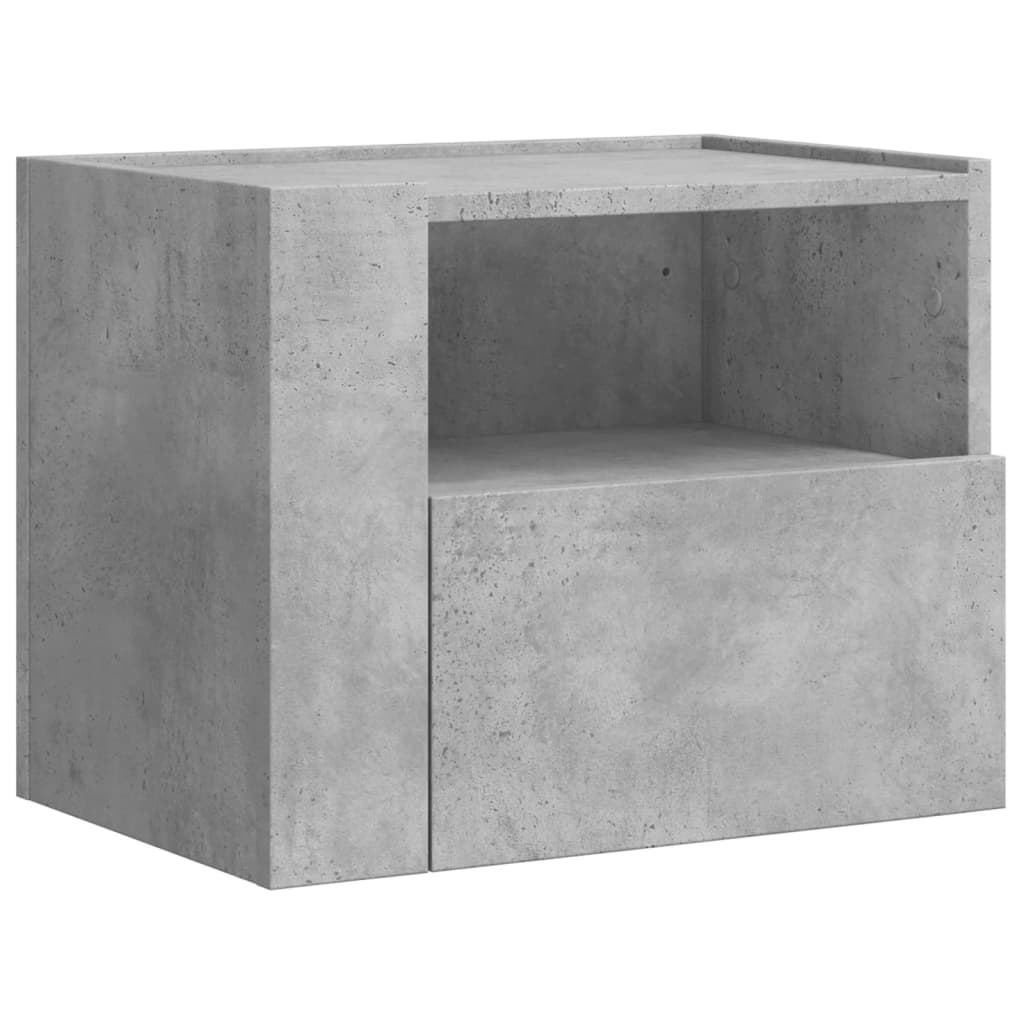 Comodino a Muro Grigio Cemento 45x30x35 cm