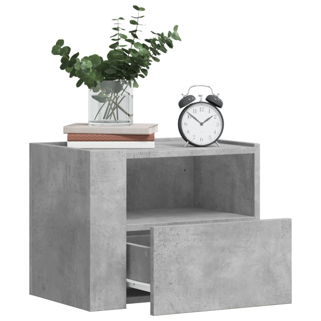 Comodino a Muro Grigio Cemento 45x30x35 cm - homemem39