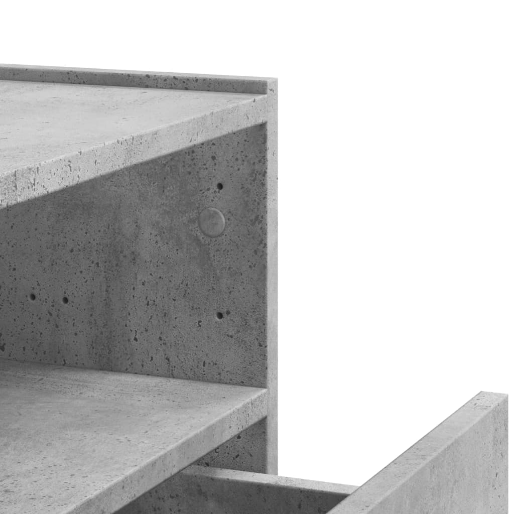 Comodino a Muro Grigio Cemento 45x30x35 cm - homemem39