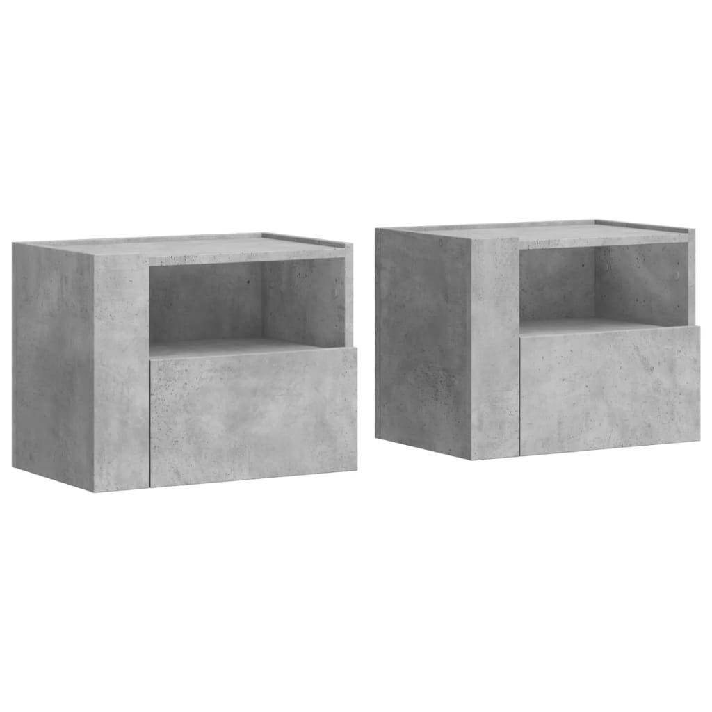 Comodini a Muro 2 pz Grigio Cemento 45x30x35 cm - homemem39
