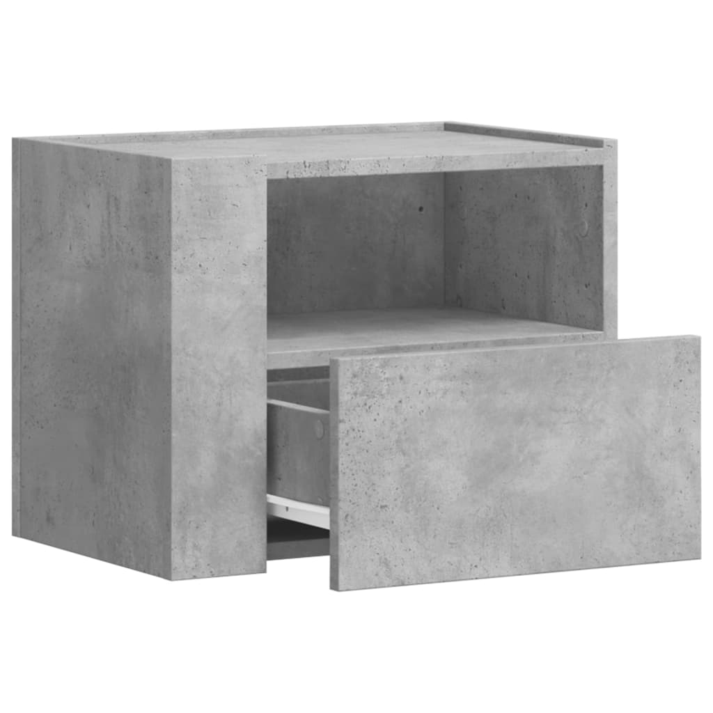 Comodini a Muro 2 pz Grigio Cemento 45x30x35 cm