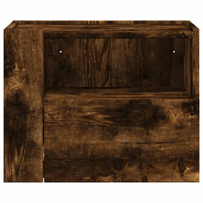 Comodini a Muro 2 pz Rovere Fumo 45x30x35 cm