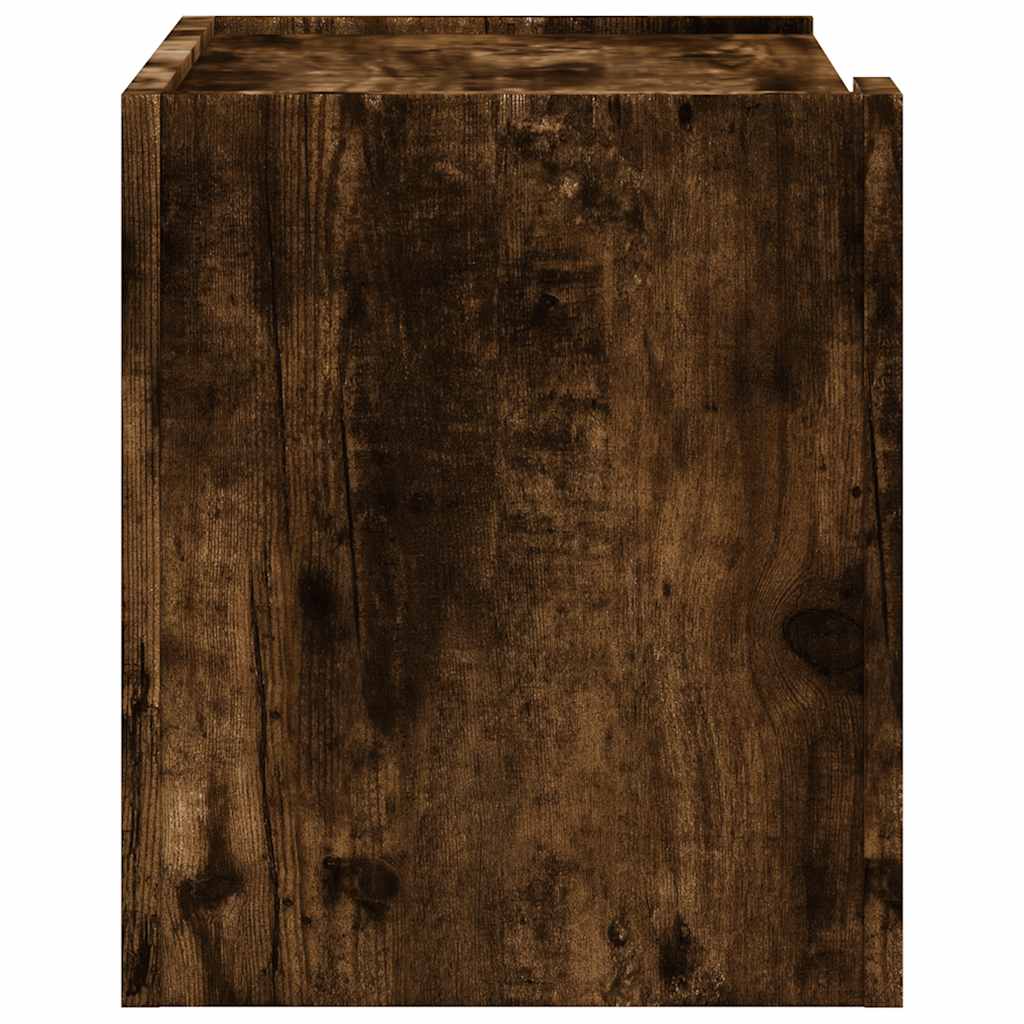 Comodini a Muro 2 pz Rovere Fumo 45x30x35 cm