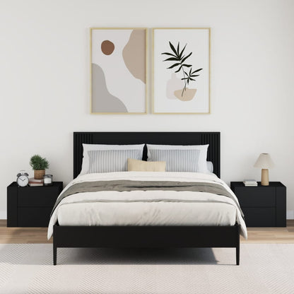 Comodini a Muro 2 pz Nero 45x30x35 cm - homemem39